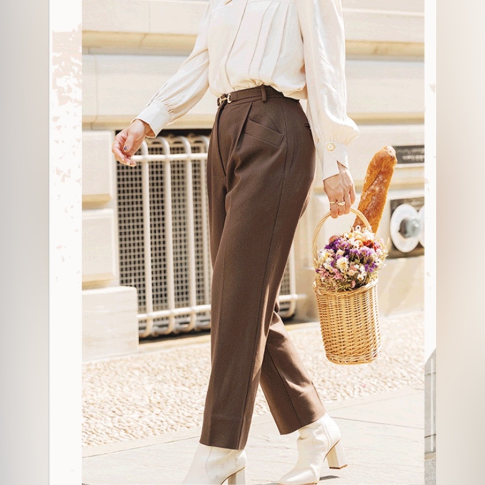 Petite Studio NYC X JCnana Classic Brown Trousers, Size Waist 24